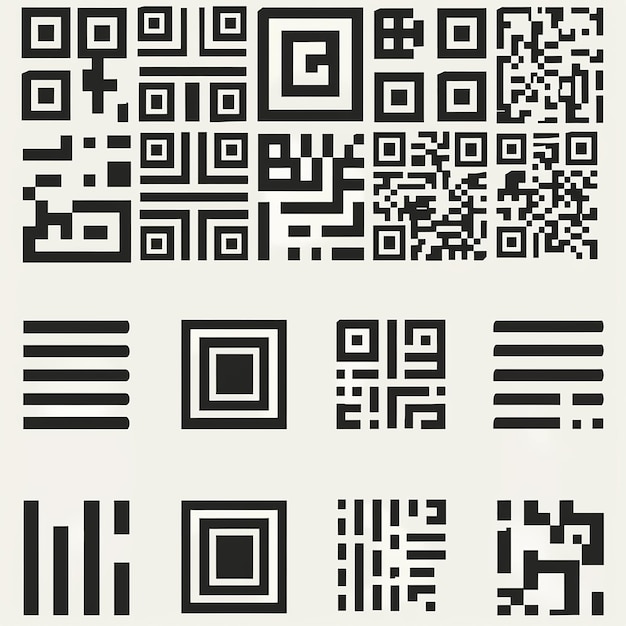 Foto sammlung von vektor- und qr-barcodes