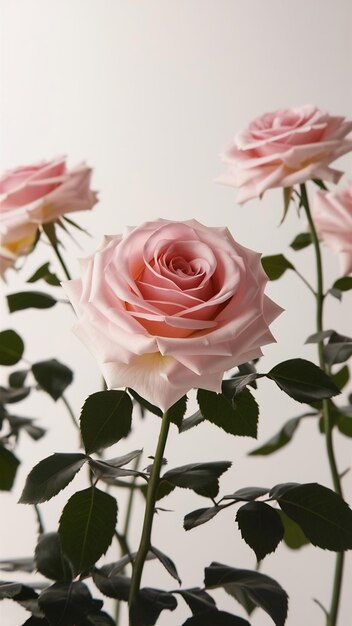 Foto schöne rosa rose im studio