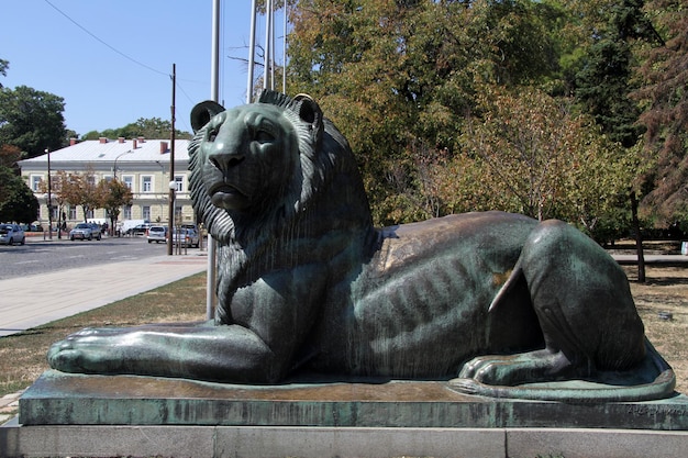 Foto sicht auf die pferde-statue