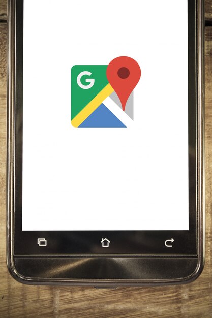 Foto smartphone-display google maps app hintergrund