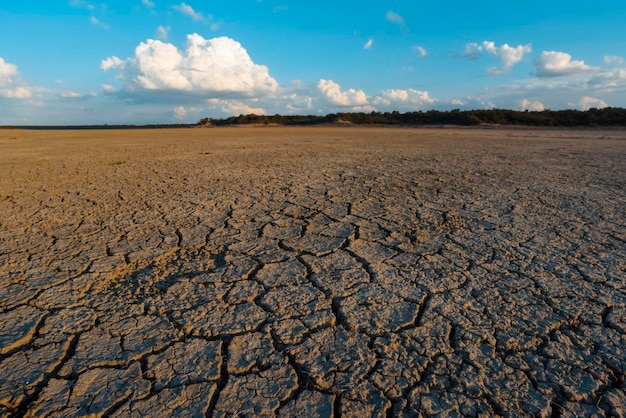 Solo seco quebrado em uma lagoa de Pampas La Pampa província Patagônia Argentina