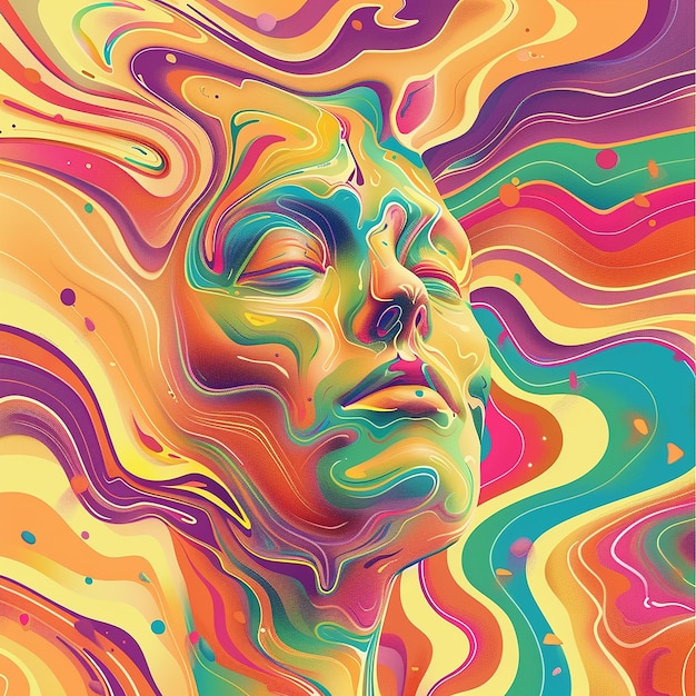 Foto stellen sie sich eine 3d-shape-illustration vor, eine psychedelische reise mit lsd.