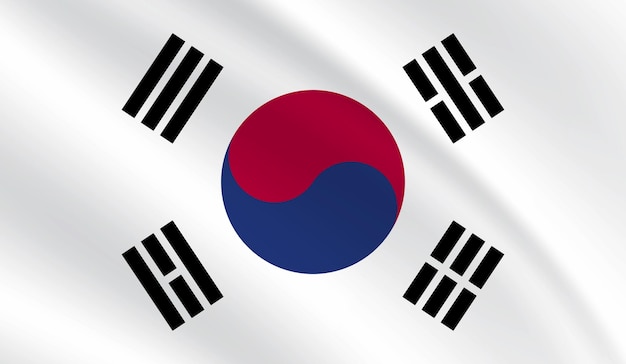 Foto südkoreas nationalflagge foto südkoreas flagge