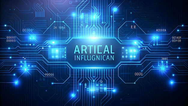 Foto tecnologia digital em fundo de cor azul escuro ia inteligência artificial