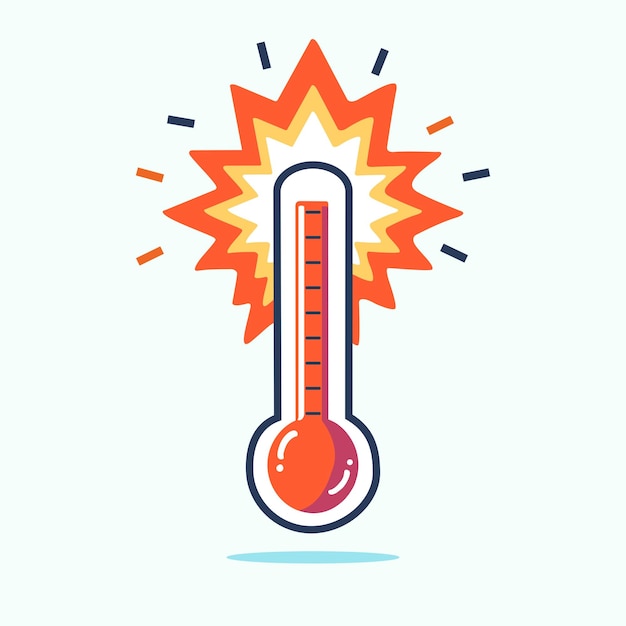Foto termômetro rebentando com uma chama saindo do topo ondas de calor extremas aquecimento global