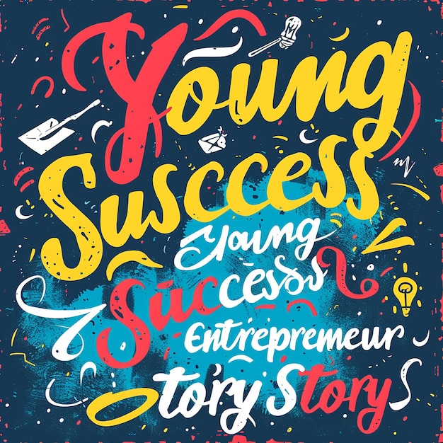 Foto text mit der aufschrift young entrepreneur success story