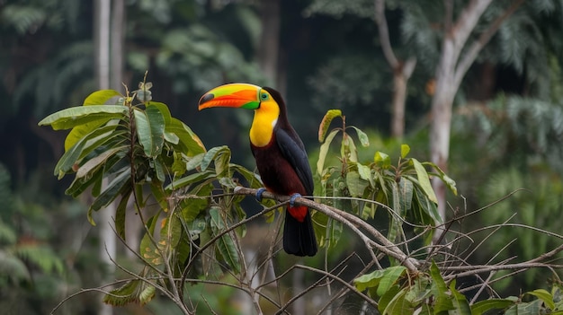 Foto toco toucan ramphastos toco conhecido como tucano toco sentado no ramo da árvore estão entre os animais