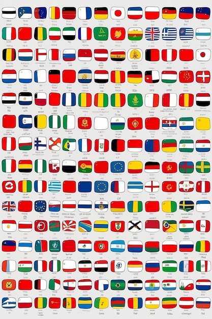 Foto todas as bandeiras dos países da euro cup