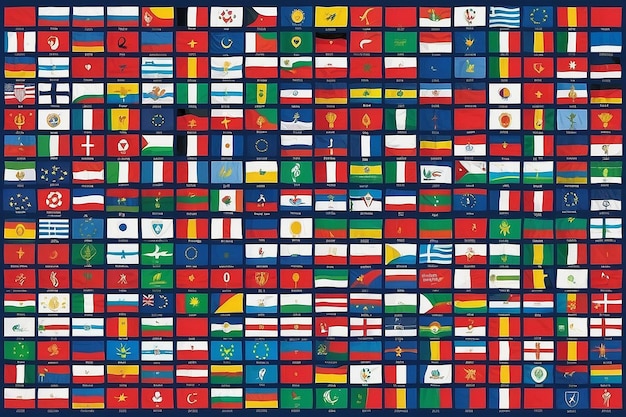 Foto todas as bandeiras dos países da euro cup