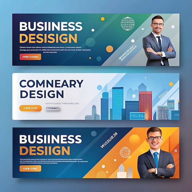 Foto todos os banners da empresa design imagem bonita fundo branco uso ai gerador ai gerador