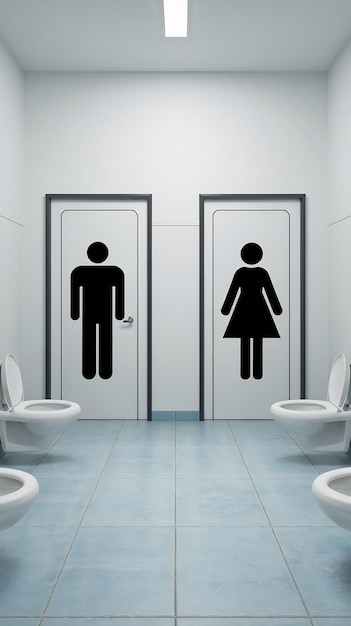 Foto toilettentüren frauen und männer toilettentür wc-tür 3d-rendering