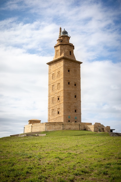 Foto torre de hércules em la coruna, espanha.