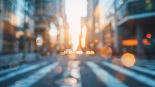 Foto totaler verschwommener moderner weißer stadtstraßen-hintergrund am morgen