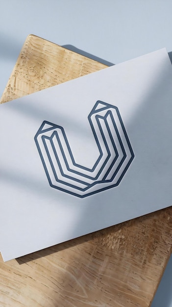 Foto u-buchstaben-logo, rhombus-ikonenschild mit vektordesign für visitenkarten