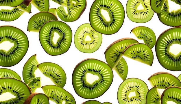 Foto um arranjo artístico de fatias de kiwi