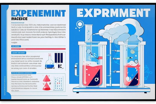 Foto um cartaz azul e branco para uma experiência científica