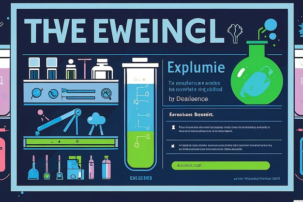 Foto um cartaz azul e verde para um produto chamado laboratório de evidências