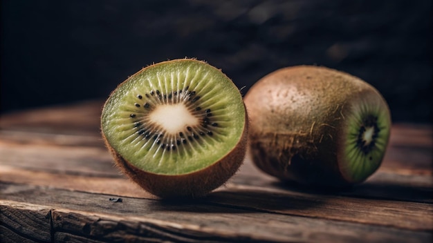 uma fruta de kiwi com um buraco no centro