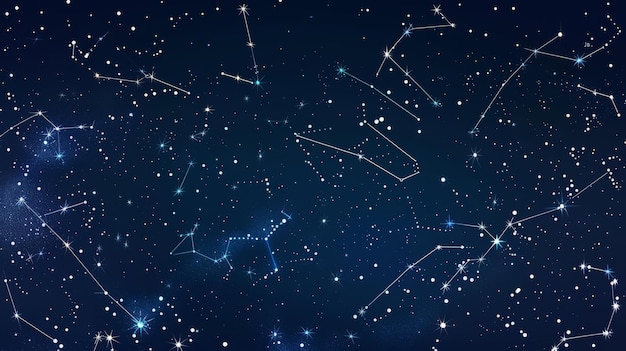 Foto uma ilustração do céu noturno em estilo celeste 2d feita de estrelas mais escuras em torno das bordas fundo mais preto fundo mais escuro sem floração sem brilho