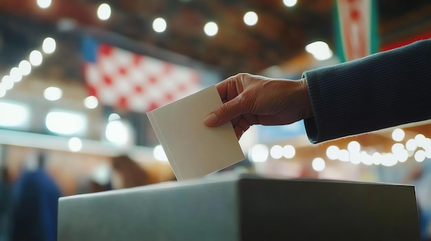 Foto uma pessoa vota numa eleição