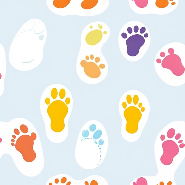 Foto vector easter bunny footprints conjunto fundo branco isolado uma alta qualidade n