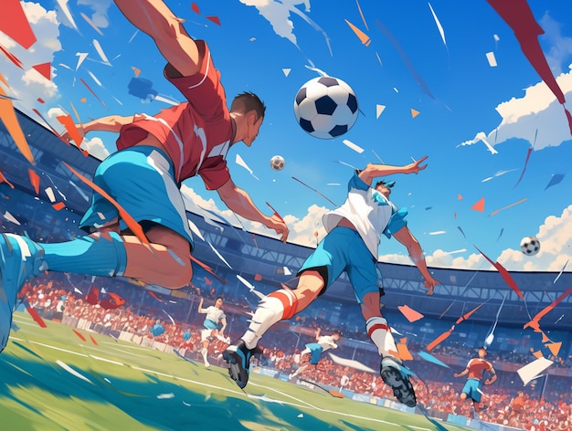 Foto vektor-clip-art-illustration eines fußballspielers, der den ball nach vorne dribbelt