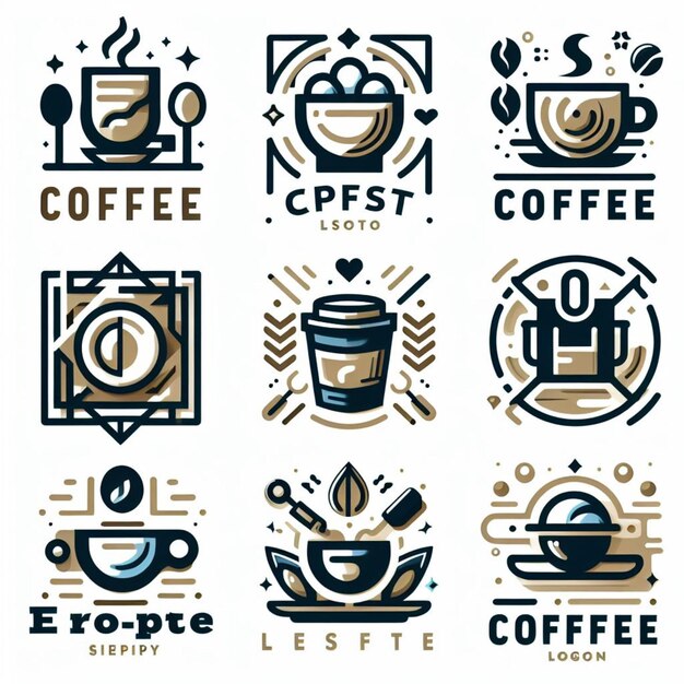 Foto verschiedene kaffee-logo-sammlung