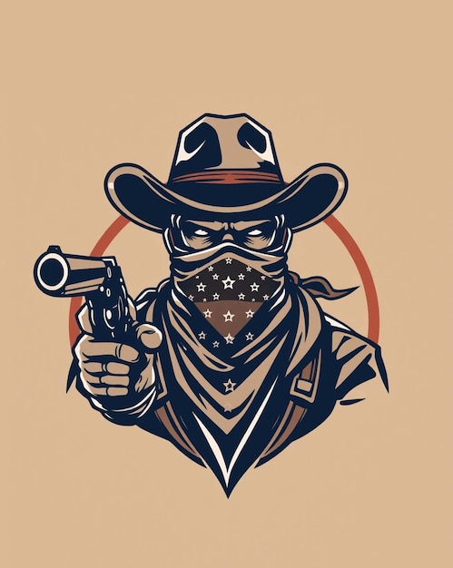 Foto western gunslinger bandit wild west cowboy gangster (bandido do ocidente selvagem)