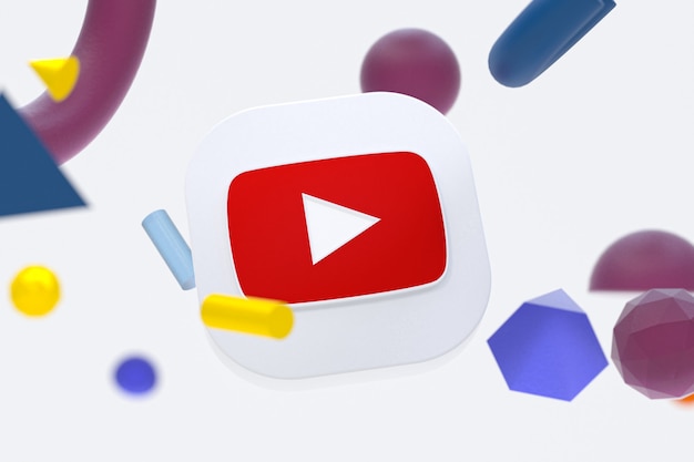 Foto youtube-logo auf abstrakter geometrie