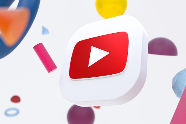 Foto youtube-logo auf abstrakter geometrie