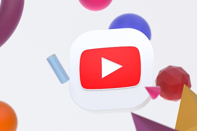 Foto youtube-logo auf abstrakter geometrie