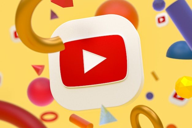 Foto youtube-logo auf abstrakter geometrie