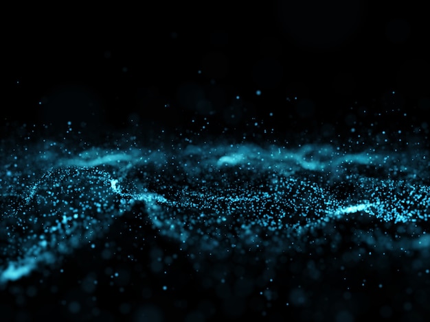 Free Photo 3d abstract flowing particle background