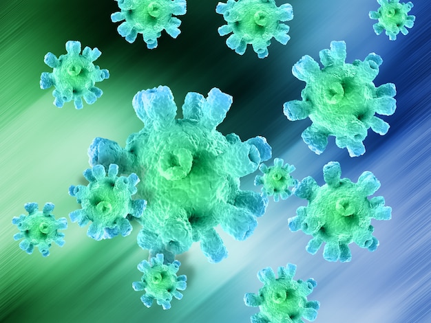 Free Photo 3d abstract medical background with virus cells