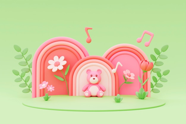 Free photo 3d cartoon background for children