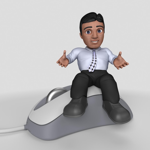 Free photo 3d cartoon business character