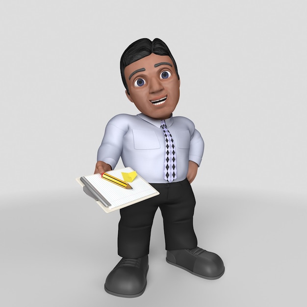 Free photo 3d cartoon business character