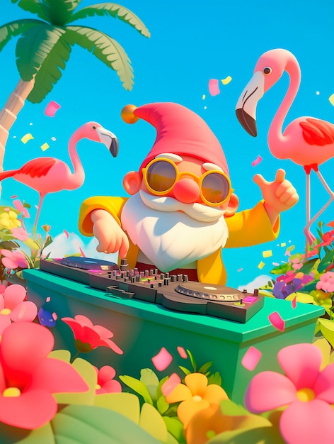 Free photo 3d cartoon dj illustration