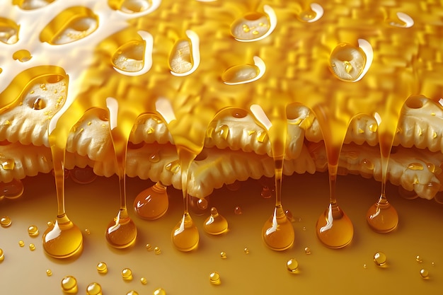 Free photo 3d cartoon honey drips and splashes