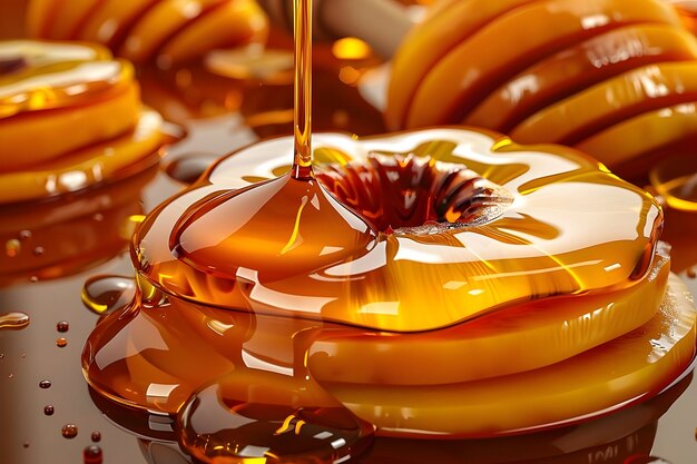 3d cartoon honey drips and splashes