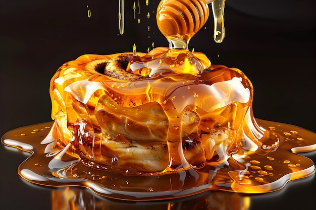 3d cartoon honey drips and splashes