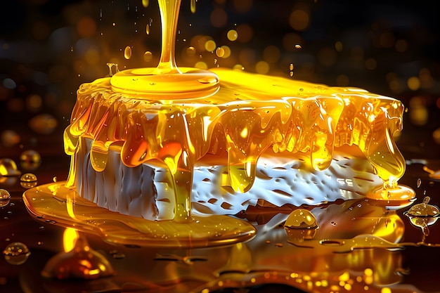 Free photo 3d cartoon honey drips and splashes