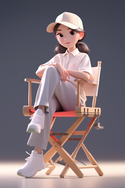 3d cartoon portrait of working woman in celebration of labour day