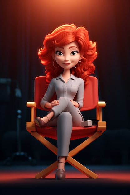 3d cartoon portrait of working woman in celebration of labour day