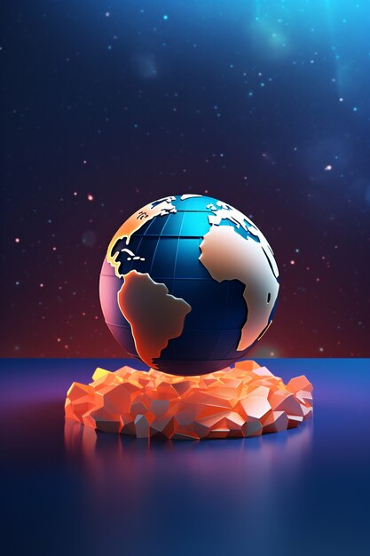 3d earth planet shape