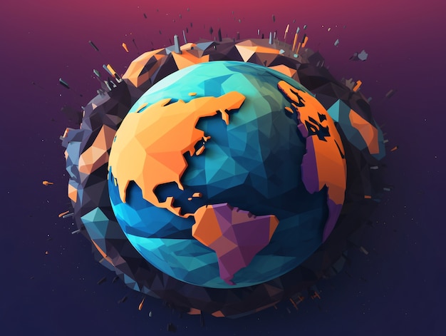 3d earth planet shape