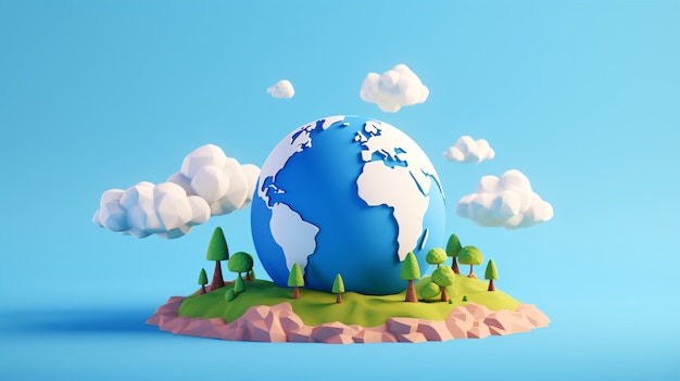 Free photo 3d earth planet shape