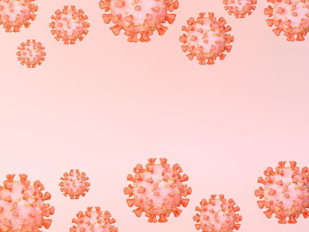 Free Photo 3d illustration. coronavirus virus cells on isolated background. covid-19 concept.