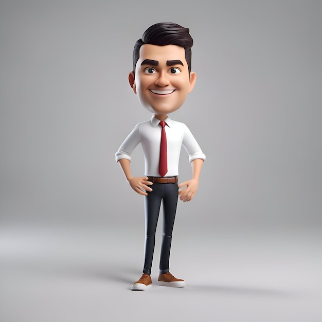 Free photo 3d illustration of a young casual man with a smile on his face