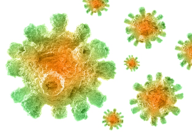 Free Photo 3d medical background with abstract coronavirus cells